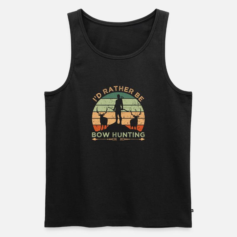 Rather Be Bow Hunting - Männer Premium Bio Tank Top - Schwarz