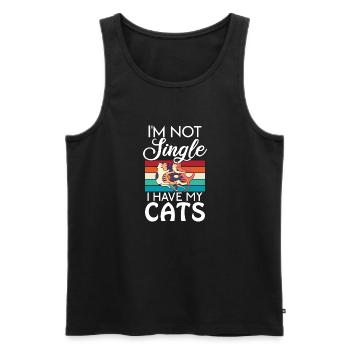 Gift Cat Owner Cat Gift - Men's Premium Organic Tank Top - black - Front - Michal (187cm)