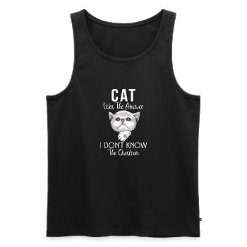 Gift Cat Owner Cat Gift - Men's Premium Organic Tank Top - black - Front - Michal (187cm)
