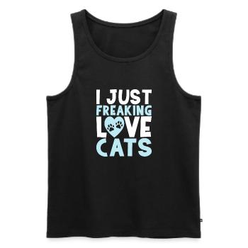 Gift Cat Owner Cat Gift - Men's Premium Organic Tank Top - black - Front - Michal (187cm)