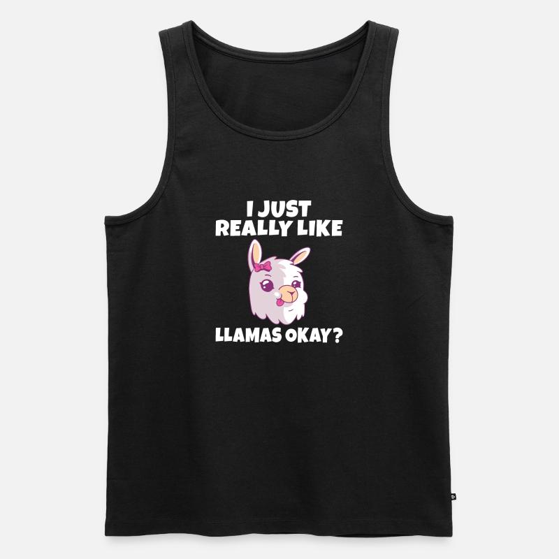 Llama Gift Llama Lover Gift - Men's Premium Organic Tank Top - black