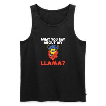 Llama Gift Llama Lover Gift - Men's Premium Organic Tank Top - black - Front - Michal (187cm)