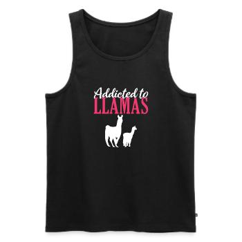 Llama Gift Llama Lover Gift - Men's Premium Organic Tank Top - black - Front - Michal (187cm)