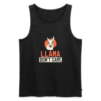 Llama Gift Llama Lover Gift - Men's Premium Organic Tank Top - black - Front - Michal (187cm)