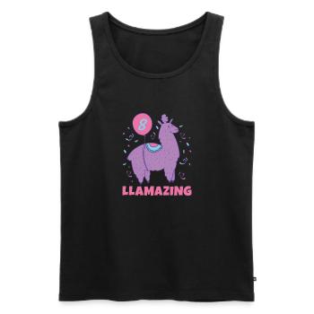Llama Gift Llama Lover Gift - Men's Premium Organic Tank Top - black - Front - Michal (187cm)