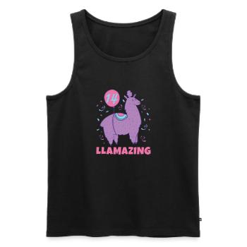 Lama Geschenk Lama Liebhaber Geschenk - Männer Premium Bio Tank Top - Schwarz - Vorne - Michal (187cm)