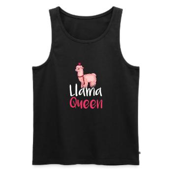 Llama Gift Llama Lover Gift - Men's Premium Organic Tank Top - black - Front - Michal (187cm)