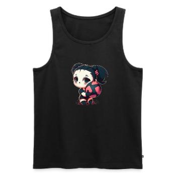 Shibi Panda Mädchen mit Volleyball- Anime - Männer Premium Bio Tank Top - Schwarz - Vorne - Michal (187cm)