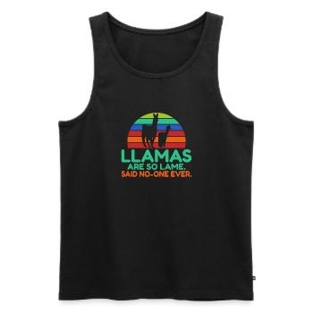 Lama Geschenk Lama Liebhaber Geschenk - Männer Premium Bio Tank Top - Schwarz - Vorne - Michal (187cm)
