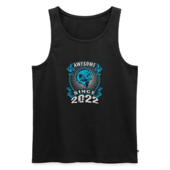 Awesome since 2022. Angel, Angler Geburtstag - Männer Premium Bio Tank Top - Schwarz - Vorne - Michal (187cm)