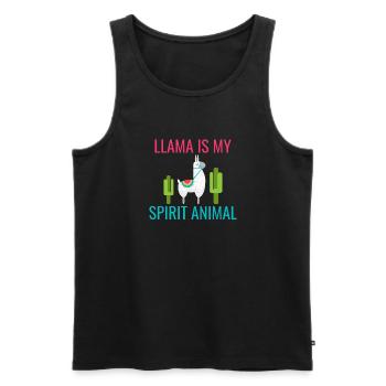 Lama Geschenk Lama Liebhaber Geschenk - Männer Premium Bio Tank Top - Schwarz - Vorne - Michal (187cm)