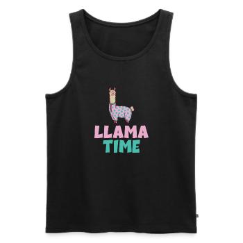 Lama Geschenk Lama Liebhaber Geschenk - Männer Premium Bio Tank Top - Schwarz - Vorne - Michal (187cm)