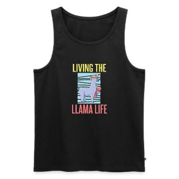 Lama Geschenk Lama Liebhaber Geschenk - Männer Premium Bio Tank Top - Schwarz - Vorne - Michal (187cm)