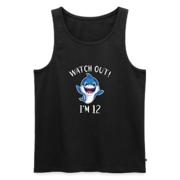 Hai Geschenk Hai Liebhaber - Männer Premium Bio Tank Top - Schwarz - Vorne - Michal (187cm)