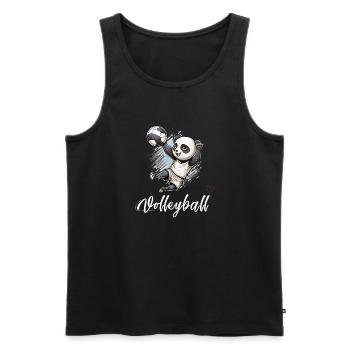 Shibi Volleyball Panda - Liebe Volleyball - Männer Premium Bio Tank Top - Schwarz - Vorne - Michal (187cm)
