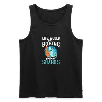 Cadeau de requin Amoureux des requins - Débardeur bio Premium Homme - noir - Devant - Michal (187cm)