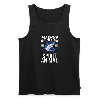 Hai Geschenk Hai Liebhaber - Männer Premium Bio Tank Top - Schwarz - Vorne - Michal (187cm)