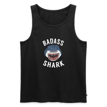 Cadeau de requin Amoureux des requins - Débardeur bio Premium Homme - noir - Devant - Michal (187cm)