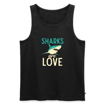 Cadeau de requin Amoureux des requins - Débardeur bio Premium Homme - noir - Devant - Michal (187cm)