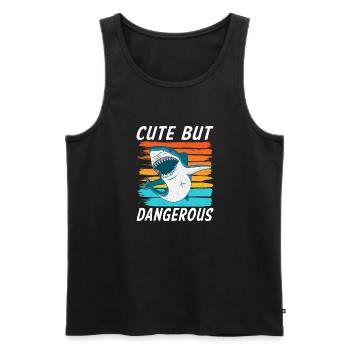 Hai Geschenk Hai Liebhaber - Männer Premium Bio Tank Top - Schwarz - Vorne - Michal (187cm)