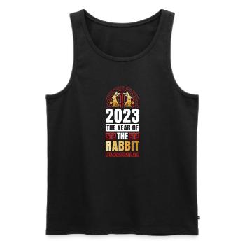 2023 The year of the rabbit Chinese Zodiac - Men's Premium Organic Tank Top - black - Front - Michal (187cm)