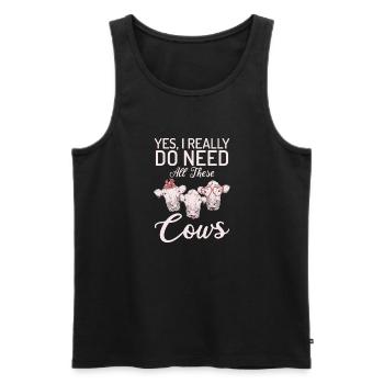 Kuh Geschenk Kuhliebhaber Bauern Geschenk - Männer Premium Bio Tank Top - Schwarz - Vorne - Michal (187cm)