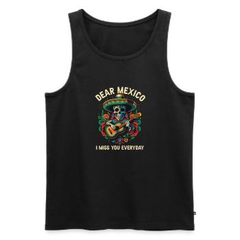 Dear Mexico I Miss You Everyday Mexicano Mexicana - Männer Premium Bio Tank Top - Schwarz - Vorne - AI Model Male 178 light (178cm)