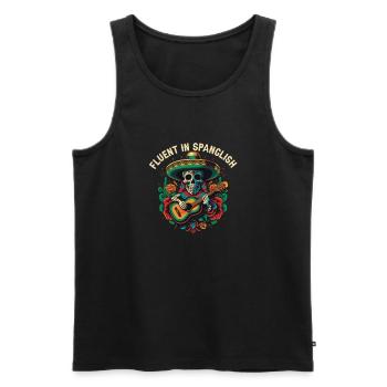 Parle couramment le spanglish USA Amérique Mexique Américain Moi - Débardeur bio Premium Homme - noir - Devant - Michal (187cm)
