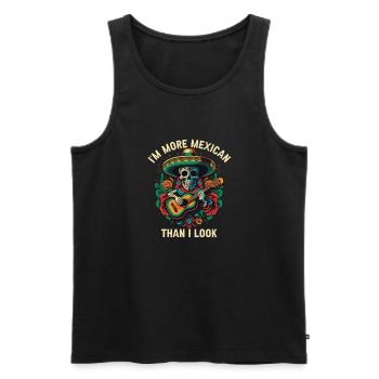 Je suis plus mexicain que j’en ai l’air Mexique Pride Country - Débardeur bio Premium Homme - noir - Devant - Michal (187cm)