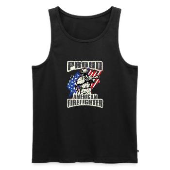Feuerwehrmann Feuerwehr & Sprüche - Männer Premium Bio Tank Top - Schwarz - Vorne - Michal (187cm)