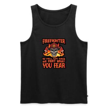 Feuerwehrmann Feuerwehr & Sprüche - Männer Premium Bio Tank Top - Schwarz - Vorne - Michal (187cm)