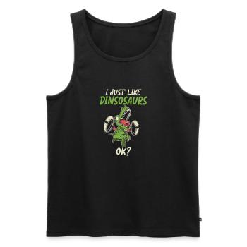 Dinosaur Gift Dino Lover Gift - Men's Premium Organic Tank Top - black - Front - AI Model Male 178 light (178cm)