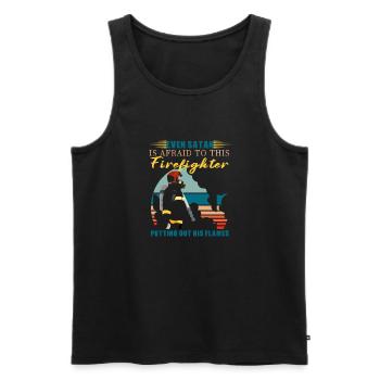 Feuerwehrmann Feuerwehr & Sprüche - Männer Premium Bio Tank Top - Schwarz - Vorne - Michal (187cm)