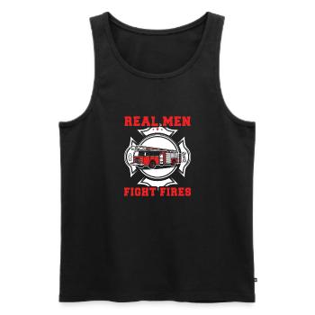 Feuerwehrmann Feuerwehr & Sprüche - Männer Premium Bio Tank Top - Schwarz - Vorne - Michal (187cm)