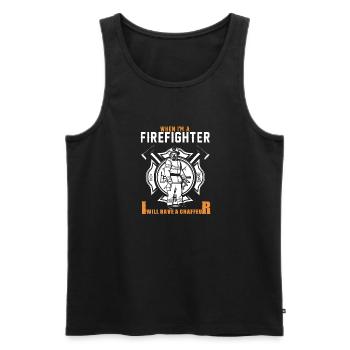 Feuerwehrmann Feuerwehr & Sprüche - Männer Premium Bio Tank Top - Schwarz - Vorne - Michal (187cm)