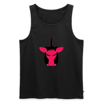Das rote Einhorn - Männer Premium Bio Tank Top - Schwarz - Vorne - Michal (187cm)