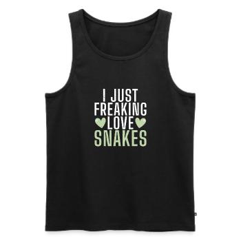 Schlange Geschenk Schlangenliebhaber - Männer Premium Bio Tank Top - Schwarz - Vorne - AI Model Male 178 light (178cm)