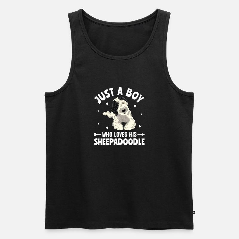Sheepadoodle Doodle Hund - Männer Premium Bio Tank Top - Schwarz