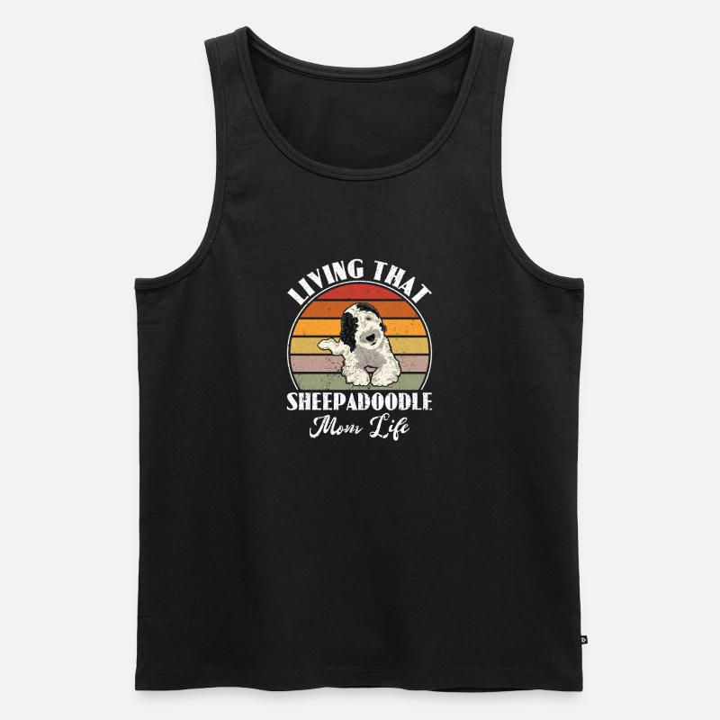 Sheepadoodle Doodle Hund - Männer Premium Bio Tank Top - Schwarz