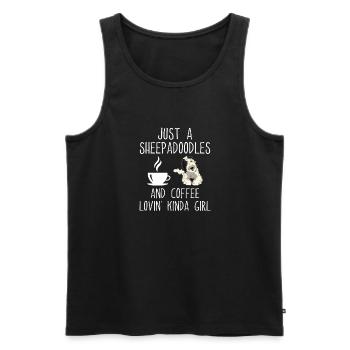 Sheepadoodle Doodle Dog - Men's Premium Organic Tank Top - black - Front - Michal (187cm)