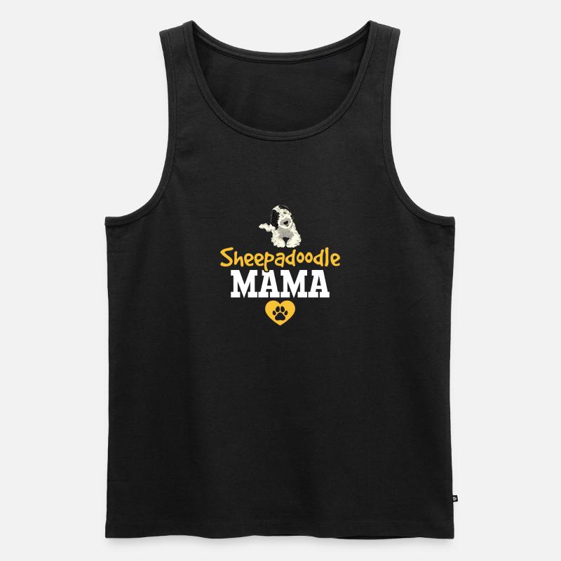 Sheepadoodle Doodle Hund - Männer Premium Bio Tank Top - Schwarz