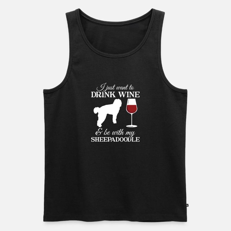 Sheepadoodle Doodle Hund - Männer Premium Bio Tank Top - Schwarz