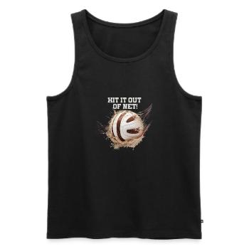 Schlag es aus dem Netz Lustiger Volleyball Humor T - Männer Premium Bio Tank Top - Schwarz - Vorne - Michal (187cm)