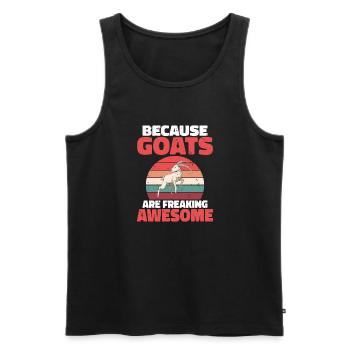 Goat Gift Goat Lover Gift - Men's Premium Organic Tank Top - black - Front - AI Model Male 178 light (178cm)
