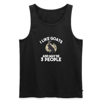 Goat Gift Goat Lover Gift - Men's Premium Organic Tank Top - black - Front - AI Model Male 178 light (178cm)