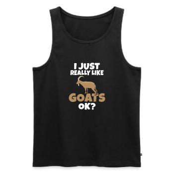 Ziegengeschenk Ziegenliebhaber Geschenk - Männer Premium Bio Tank Top - Schwarz - Vorne - Michal (187cm)