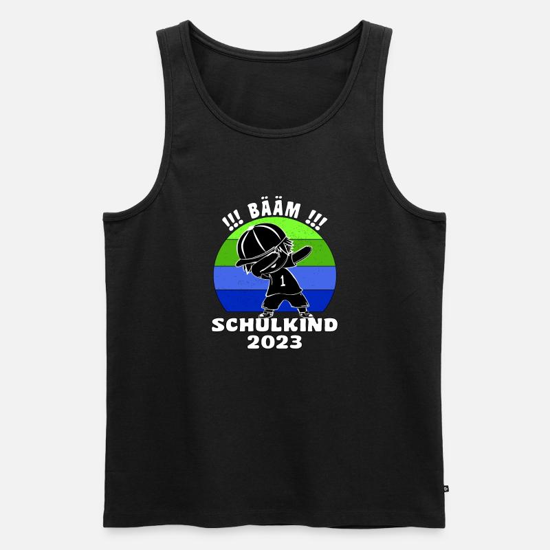 Bääm! Schulkind 2023 Einschulung Schulanfang - Männer Premium Bio Tank Top - Schwarz