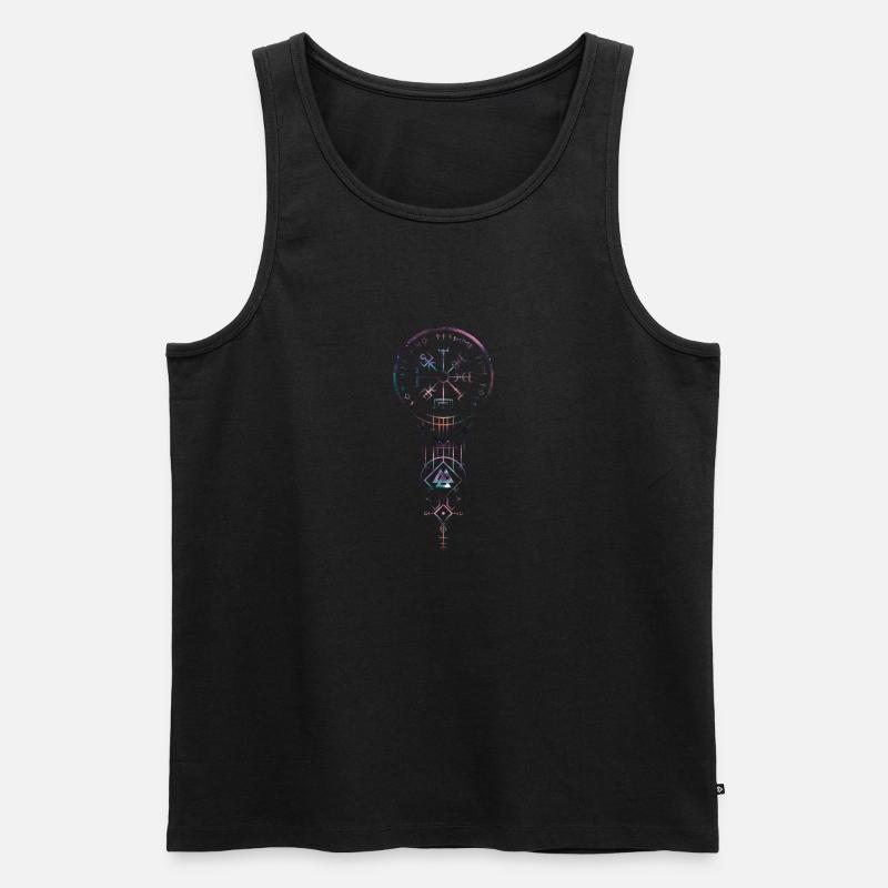 Keltischer Vikinger Vegvisir Kompass Wikinger - Männer Premium Bio Tank Top - Schwarz