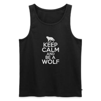Wolf Geschenke Wolf Lover - Männer Premium Bio Tank Top - Schwarz - Vorne - AI Model Male 178 light (178cm)