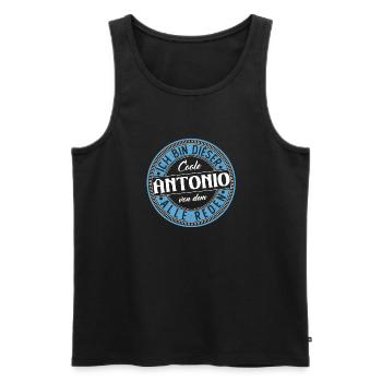 Antonio Geschenkidee Geschenk Geburtstag - Männer Premium Bio Tank Top - Schwarz - Vorne - Michal (187cm)